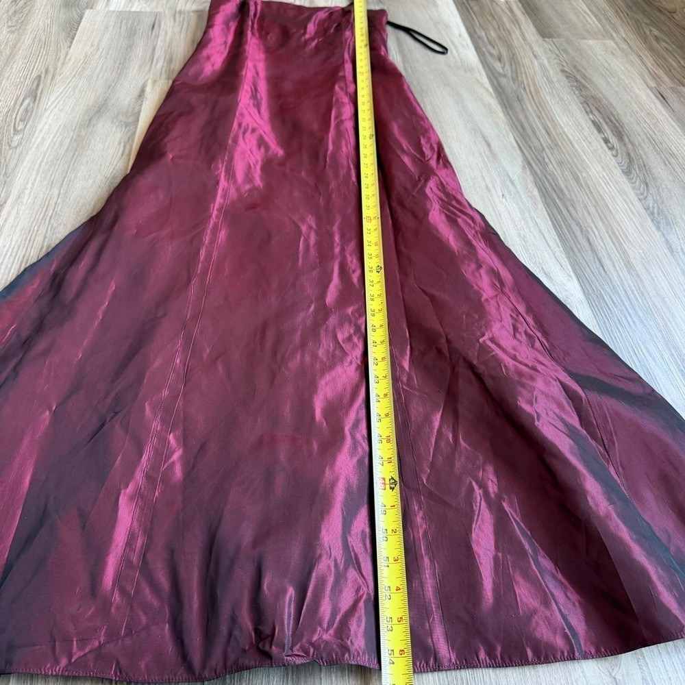 Vintage Vera Wang Burgundy Wine Iridescent Taffeta Maxi Dress Formal Gown 8 - Picture 7 of 10